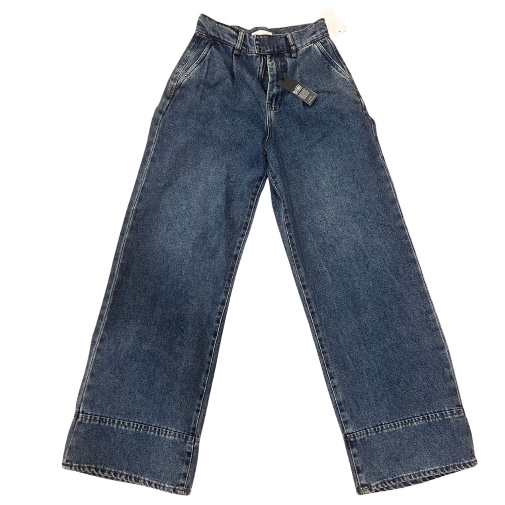 NWT Habitual Cinched Waist Pleated Wide Leg Jean - Picture 2 of 4